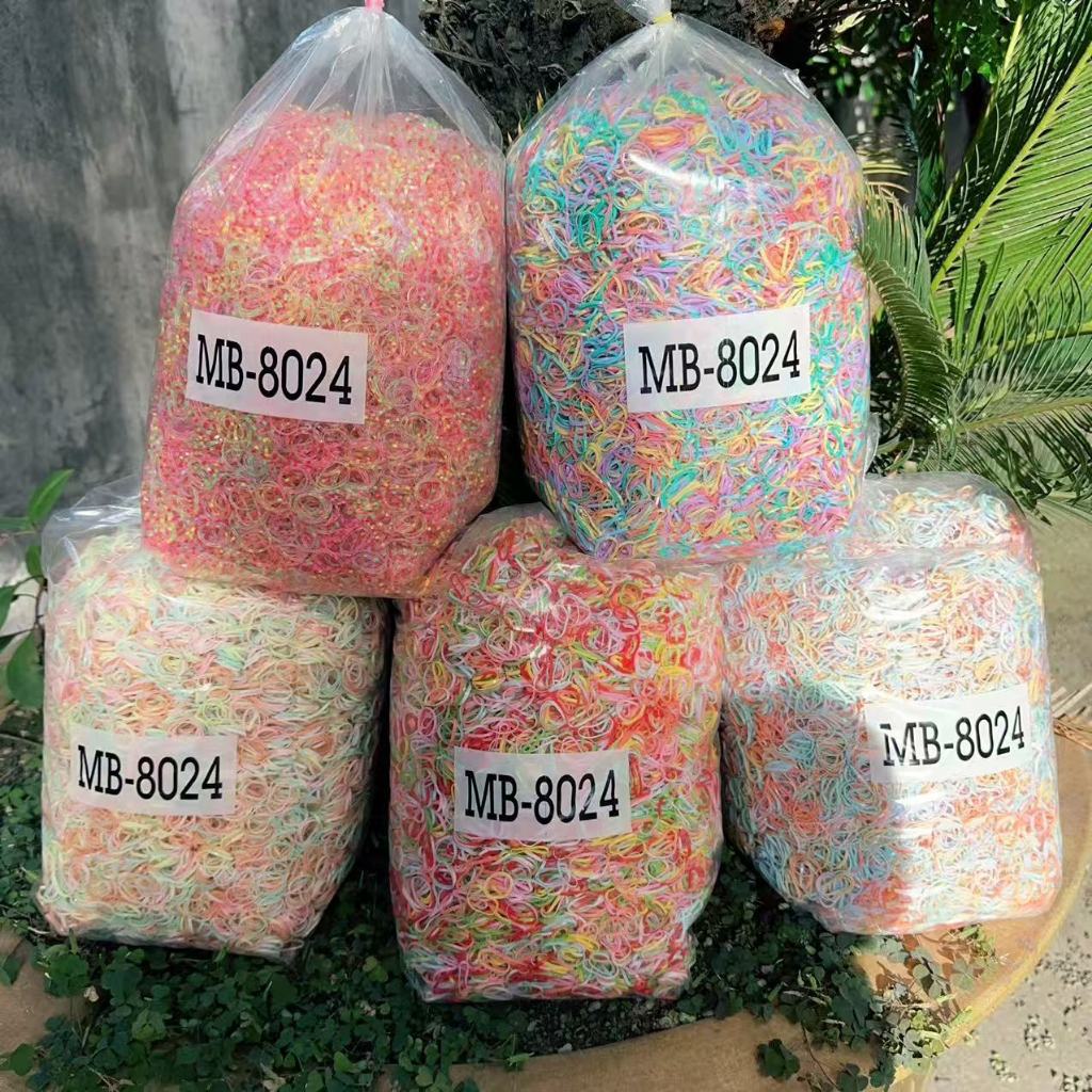 A1170 ขายตรงจากโรงงาน ยางรัดผมยืดหยุ่นสูง ขายส่ง 1กก./1ถุง เส้นรอบวง1.4ซม.  ยางรัดผมแบบใช้แล้วทิ้ง