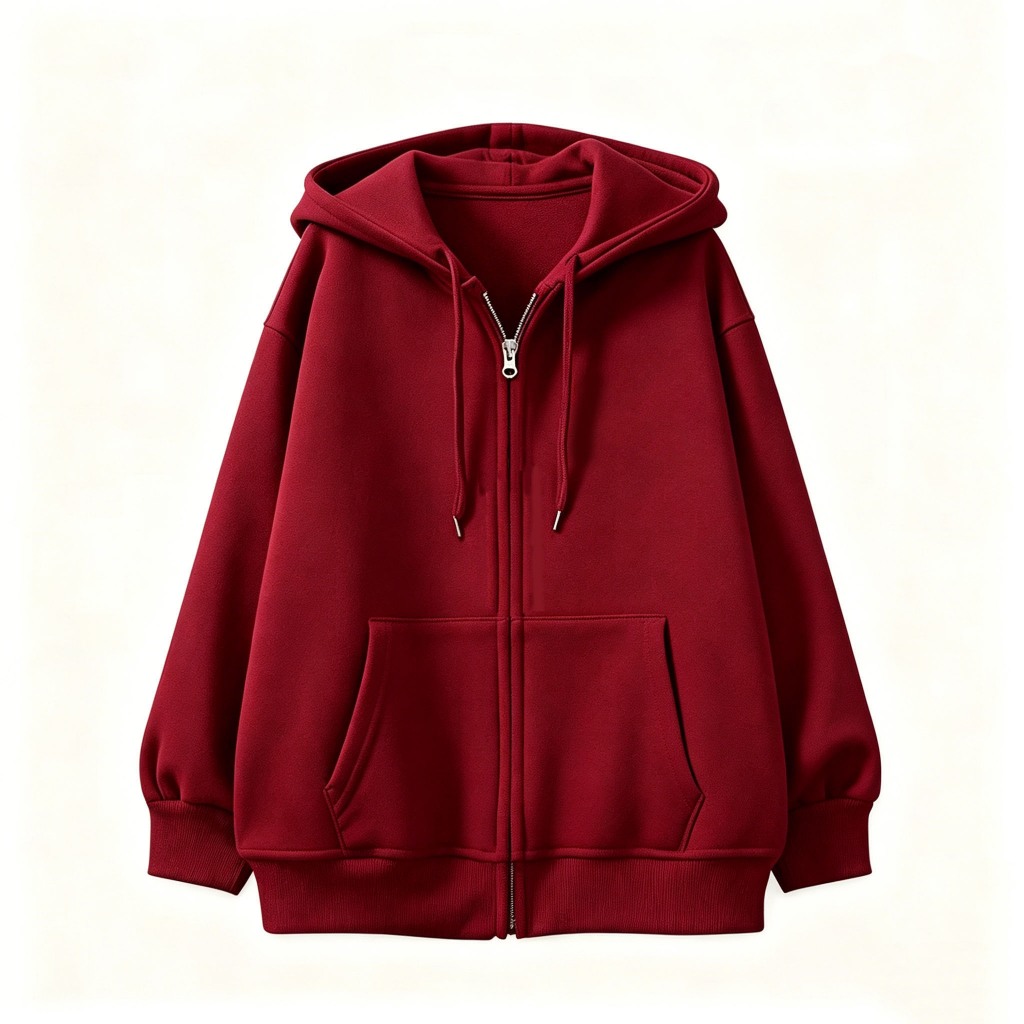 เสื้อฮู้ดซิปแขนยาวสีทึบซึ่งผู้ชายและผู้หญิงสามารถสวมใส่ได้ในทุกฤดูกาล เรียบง่าย ทันสมัย ​​และหล่อเหลา
