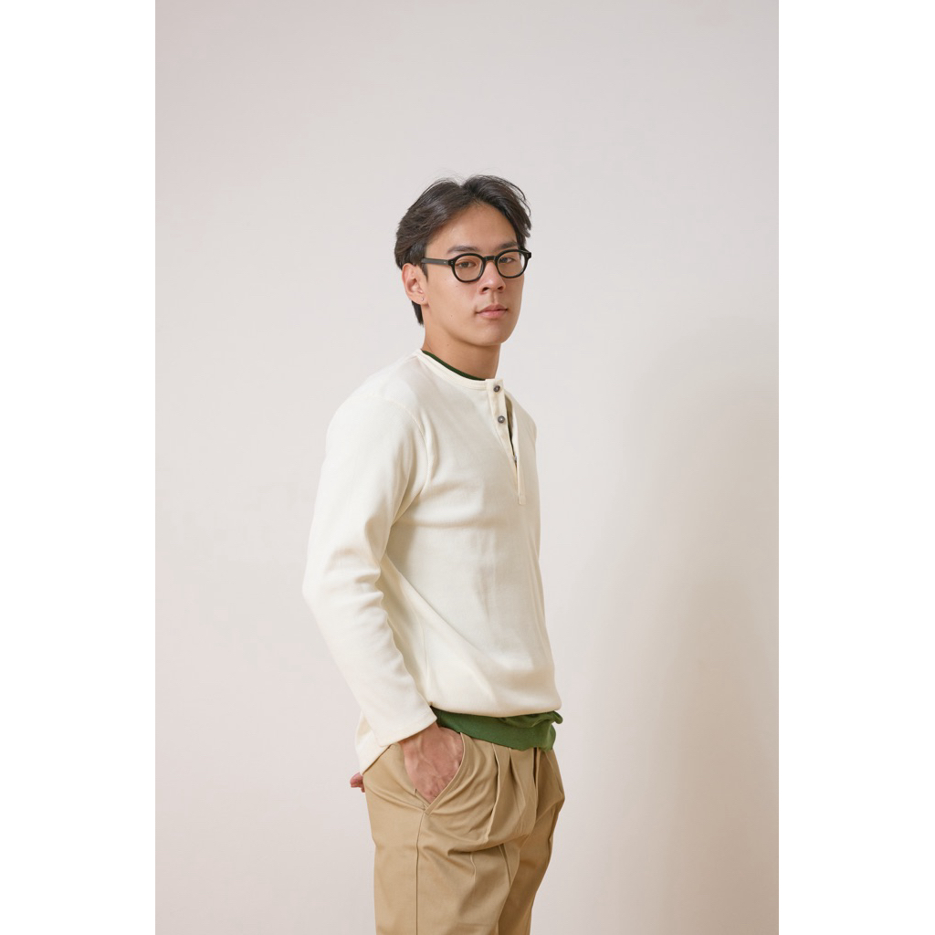 henley ribbed tshirt long sleeve เสื้อยืดแขนยาว