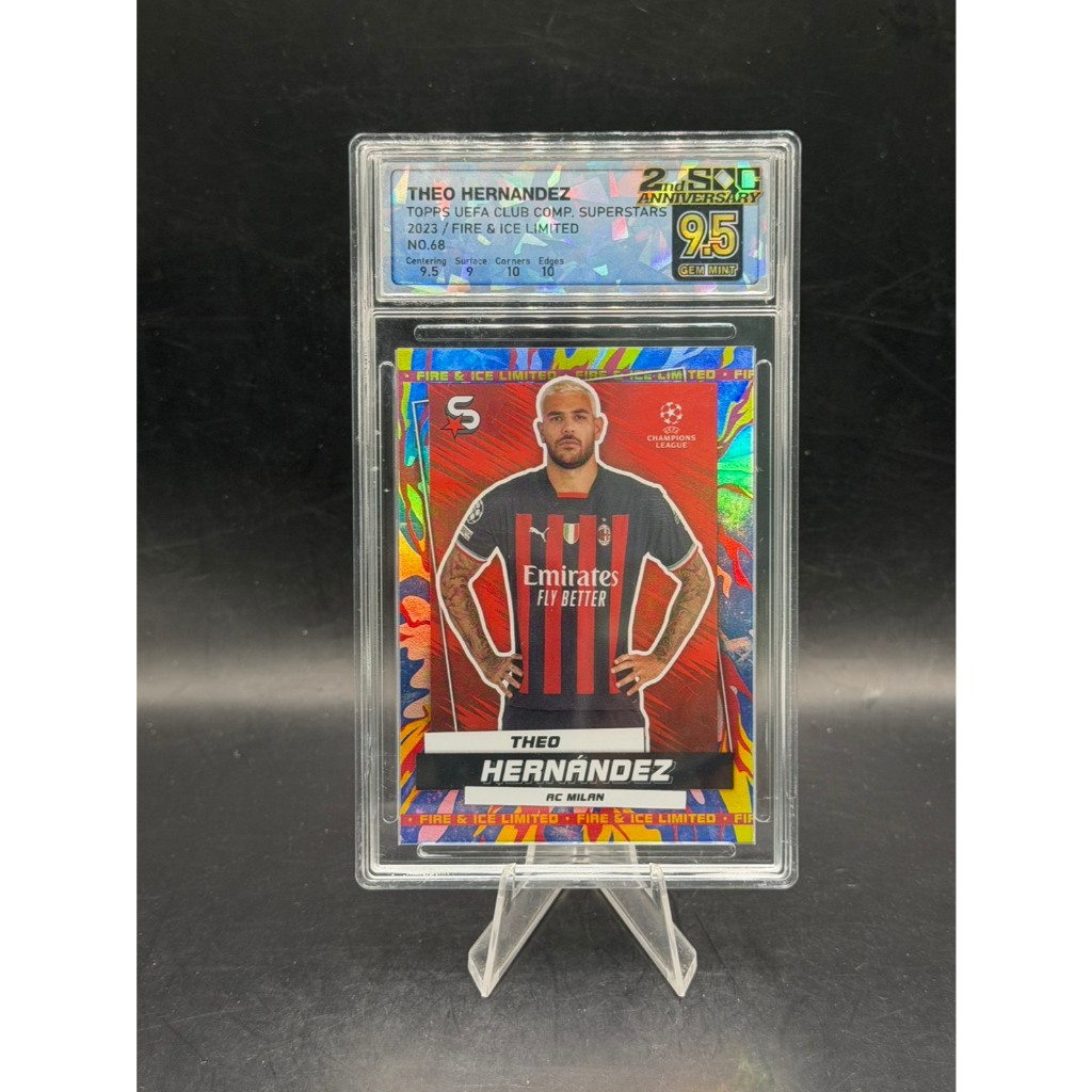 Theo Hernández (68) - 2023 Topps UEFA Club Competitions - Fire & Ice Limited - SQC 9.5 Gem Mint