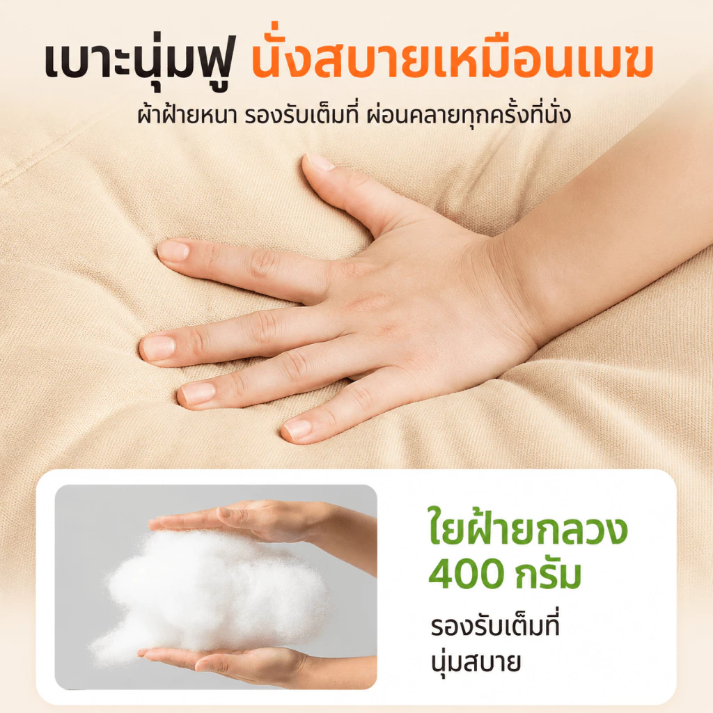 เก้าอี้แคมป์ปิ้งพับได้ บุผ้าฝ้าย เอนนอนได้ รับน้ำหนัก 200KG thumbnail 8