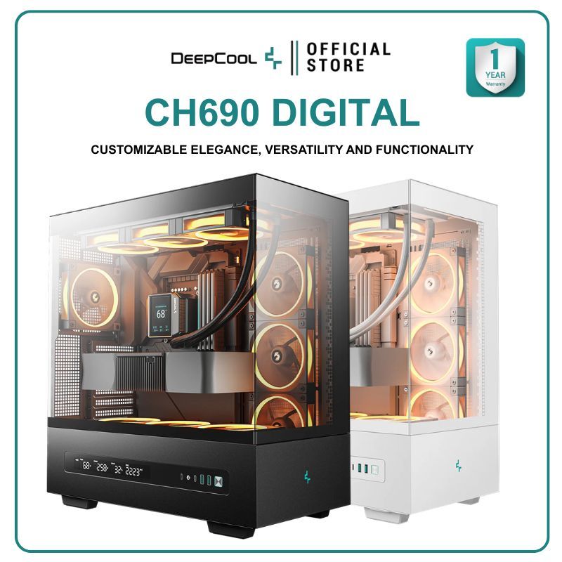 เคสคอมพิวเตอร์ DEEPCOOL - PC CASE ATX CH690 DIGITAL /  CH690 DIGITAL WHITE รับประกันสินค้า 1 ปี