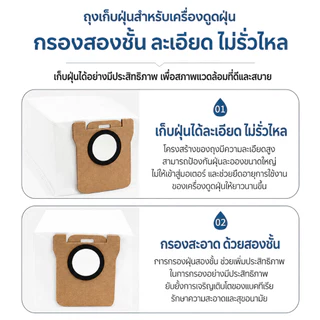 ถุงเก็บฝุ่นสำหรับหุ่นยนต์ดูดฝุ่น Xiaomi Mijia X10 / X10+ / B101CN / Dreame L10S Ultra / L20 All-in-One ส่งจากไทย COD