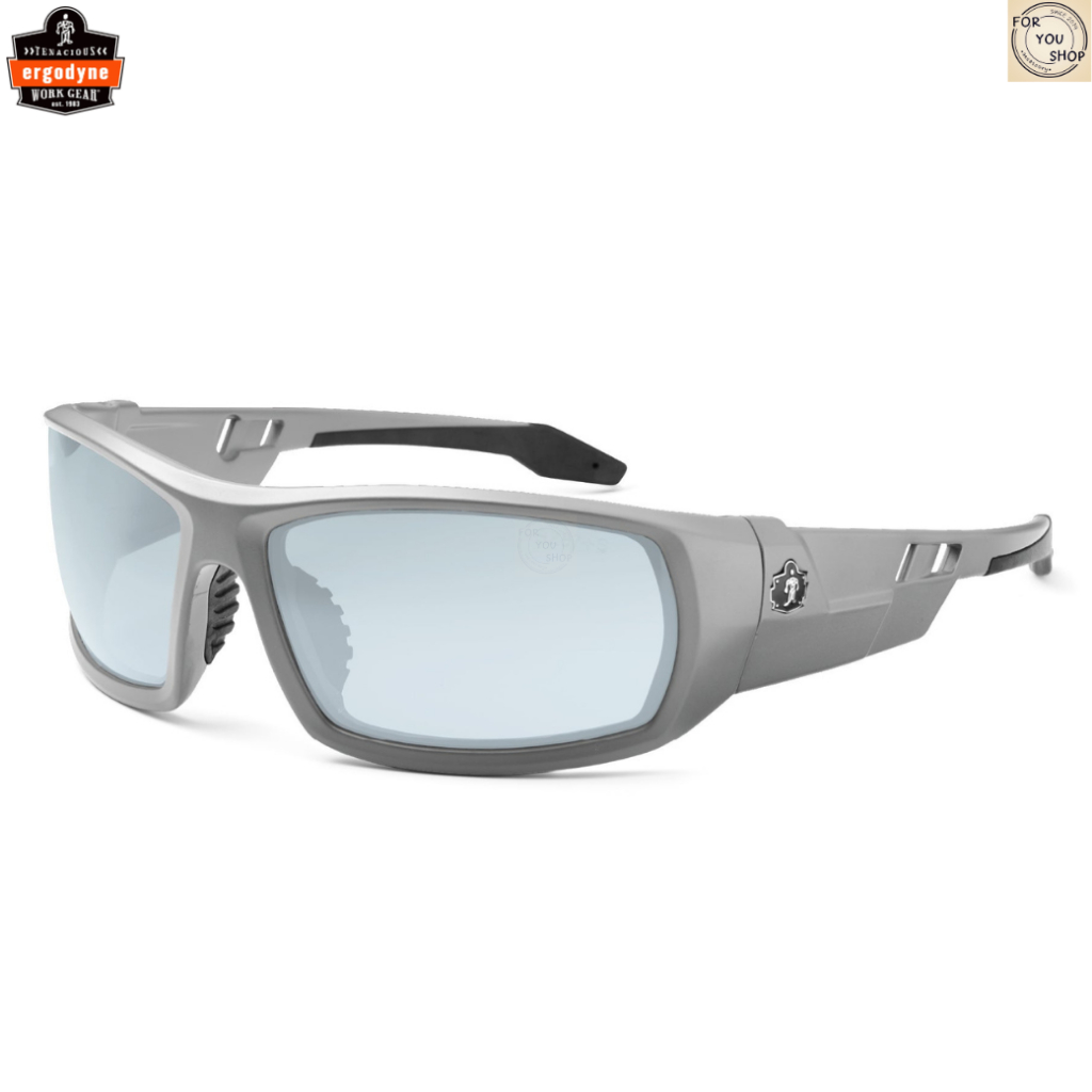 Ergodyne Skullerz ODIN Safety Glasses กรอบ Matte Gray เลนส์ Indoor/Outdoor ANSI Z87.1+ แว่นตาเซฟตี้ 