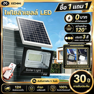 【Xemmi】ไฟโซล่าเซลล์ สปอร์ตไลท์ led Solar light ไฟโซล่า ไฟ solar cell IP68 กันน้ำและป้องกันฟ้าผ่ 100000W โซล่าเซลล