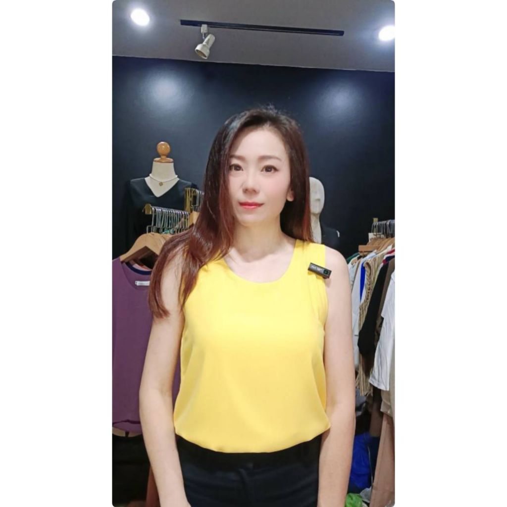 เสื้อกล้ามคอกลม ผ้าชีฟองเนื้อนิ่มๆ ใส่สบายสุดๆ มีซับเต็ม 2 ชั้น ทั้งด้านหน้าและด้านหลัง