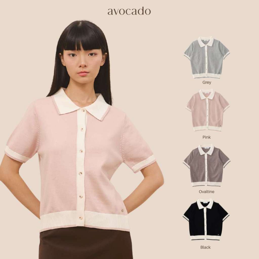 avocado - Tiramisu Knit Polo เสื้อโปโลตัดขอบ Soft & Smooth Knit เนื้อผ้านุ่ม ใส่สบาย I มีไซส์