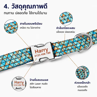 ฟรีสลักชื่อและเบอร์โทร ปลอกคอสุนัขแมวแบบปรับได้ ป้ายชื่อไม่หลุด กันน้ำ ทนต่อการใช้งาน ใส่สบาย ปลอดภัย ช่วยให้ค้นหาสัตว์เ