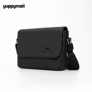 กระเป๋าสะพายข้าง จิงโจ้ หนัง PU ลายตารางฝาเรียบ ขนาด 8.5 นิ้ว Made in Thailand