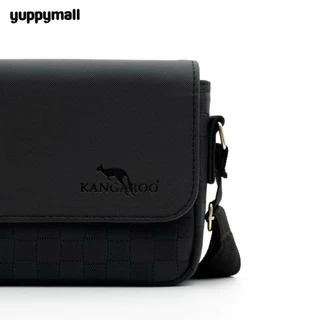 กระเป๋าสะพายข้าง จิงโจ้ หนัง PU ลายตารางฝาเรียบ ขนาด 8.5 นิ้ว Made in Thailand