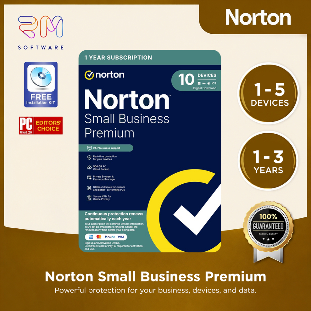 Norton Small Business Premium Original 1,2,3,5 Device 1,2,3 Year