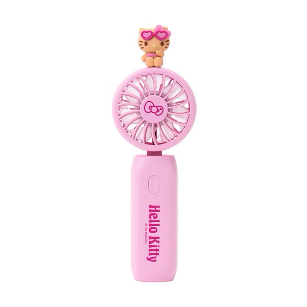 พัดลมพกพาคิตตี้ kitty สีชมพู ผิวแทน