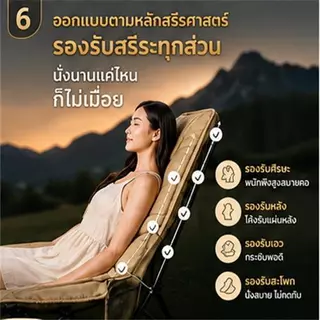 สนามพับ เก้าอี้กลางแจ้ง เก้าอี้แคมป์ปิ้ง ปิกนิก เกียร์สามปรับได้ หลังสูง90cm ผ้าอ็อกซ์ฟอร์ด แบบพกพา