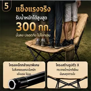 สนามพับ เก้าอี้กลางแจ้ง เก้าอี้แคมป์ปิ้ง ปิกนิก เกียร์สามปรับได้ หลังสูง90cm ผ้าอ็อกซ์ฟอร์ด แบบพกพา