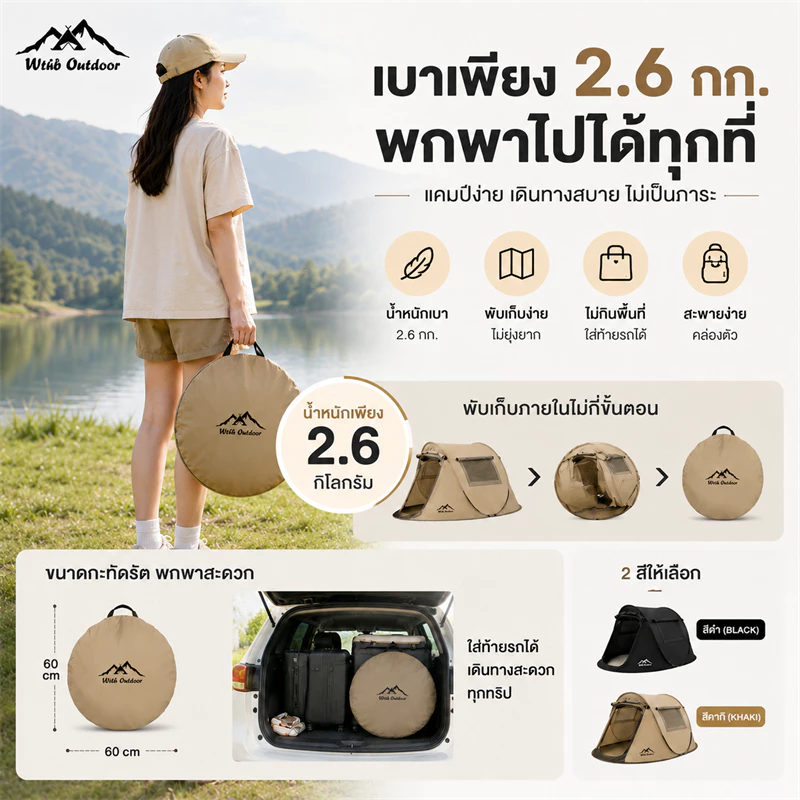 เต็นท์แคมป์ปิ้ง สำหรับ 1-2 คน thumbnail 3