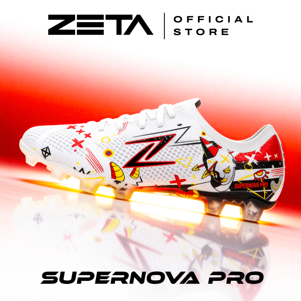 ZETA ซีต้า รองเท้าฟุตบอล รุ่น SUPERNOVA PRO BOZO ZTFSC08WA WHITE/ BLACK *น้ำหนักเบา นุ่ม ทนทาน*