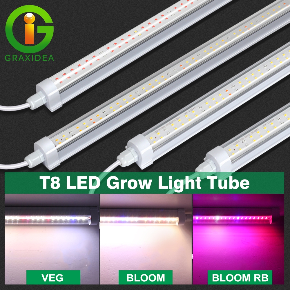 LED grow light ไฟปลูกต้นไม้ T8 tube 110CM 12แถว IP65waterproof ไฟช่วยต้นไม้เติบโต Full spectrum ไฟเส้นปลูกต้นไม้ Plant