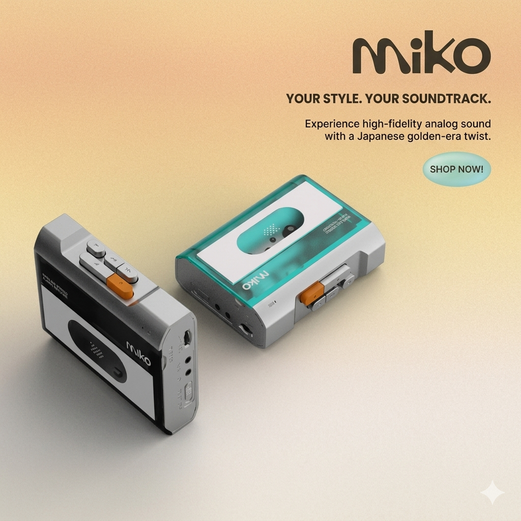 Gadhouse Miko เครื่องเล่นเทป Bluetooth พกพา รับประกันศูนย์ไทย 1 ปี
