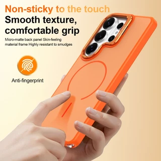 เคสสำหรับ Samsung S26 Ultra พร้อมวงแหวนแม่เหล็ก ขาตั้งเลนส์ ผิวสัมผัสแบบด้าน S25FE/S24+/S23U ครอบคลุมเต็ม เคสกันกระแทก