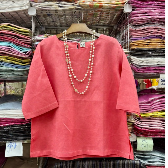 เสื้อลินินแท้ แบบแขนตรง เรียบหรูดูแพง (size 42 44 46)