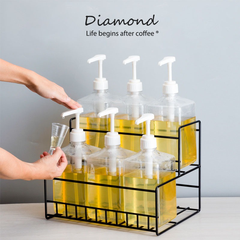 ❤ Diamond Coffee ขวดกดน้ำเชื่อม ขวดพลาสติกปั้มน้ำเชื่อม 1600ml ขวปั้มน้ำเชื่อม
