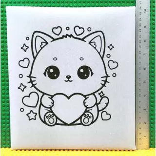 เฟรมผ้าระบายสี จัมโบ้2 23x25.5 เซนติเมตร (ไม่รวมสี+พู่กัน) Wooden Frame Jumbo2
