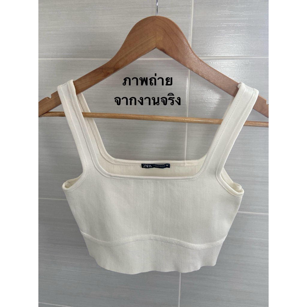 เสื้อกล้ามครอปทรงฮิตสีครีม, สีขาว(ส่งต่อมือ1)