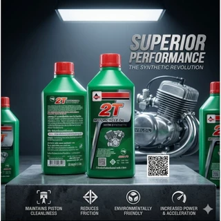 น้ำมันออโต้ลูป 2T เวลลอย สำหรับ มอเตอร์ไซค์ 2 จังหวะ Veloil 2T Engine Oil Auto Lube Low Smoke 0.5 L/1.0 L