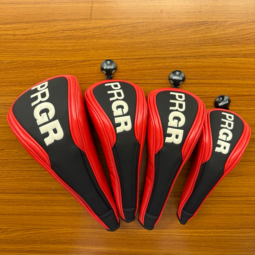 โคเวอร์ไม้กอล์ฟ หนัง PRGR Driver fairway hybrid golf cover ด้านหลังเป็นแม่เหล็ก ของแท้💯 สวยสภาพดีมาก