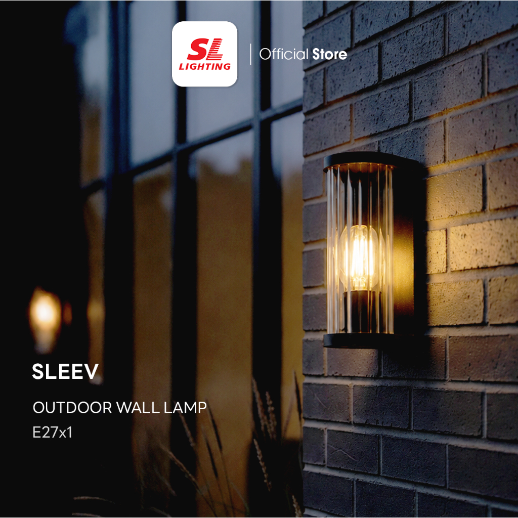 SL LIGHTING | Outdoor Wall Lamp โคมไฟติดผนังภายนอก ขั้ว E27 IP65 รุ่น SLEEV-E27-BK