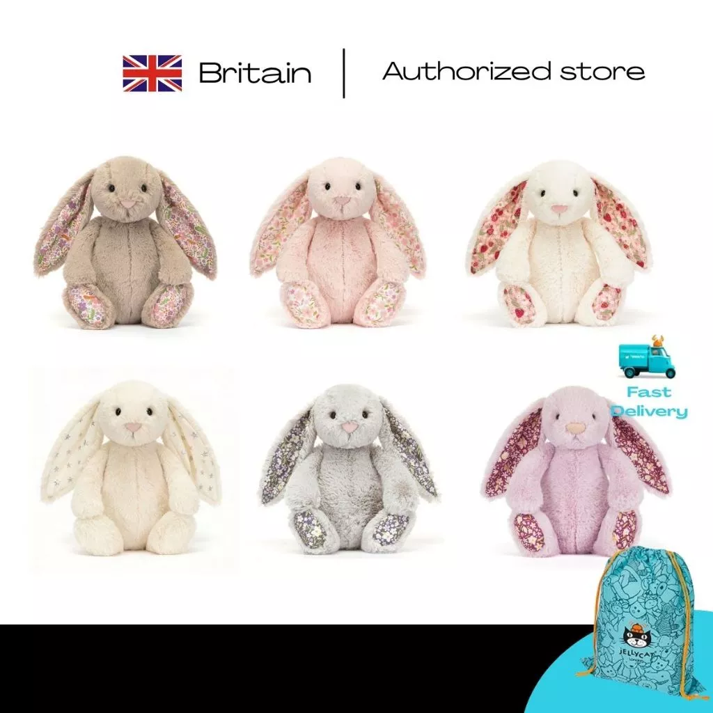 [ถุงผ้าแถมฟรี/ไม่มีบริการปรับแต่ง] ตุ๊กตา Jellycat ของแท้ 100% Jellycat Blossom Bunny ของเล่นของขวัญ ของขวัญวันเกิด