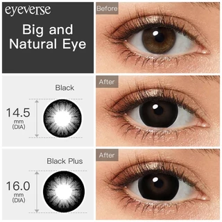 Eyeverse คอนแทคเลนส์สีดำ 16mm ขยายดวงตาให้โต ใช้ได้ 6 เดือน การมองเห็นปกติ ซีรีย์ซุปเปอร์ไซส์ เลนส์สี