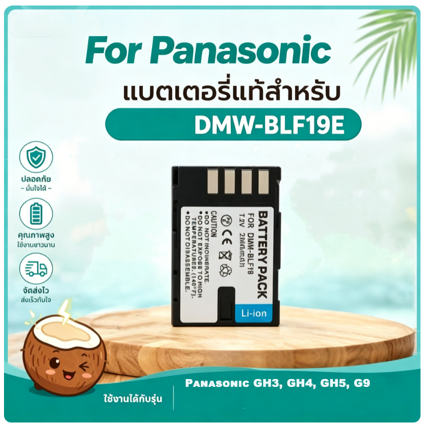 แบตเตอรี่พร้อมชาร์จเจอร์ Panasonic DMW-BLF19E 7.2V 2200mAh รองรับ GH3 GH4 GH5 G9