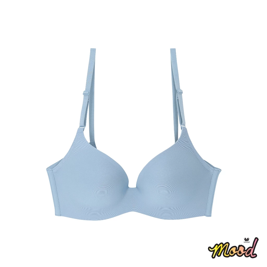 Wacoal Mood Travel Bra Comfy บราม้วนได้ ไร้โครง รุ่น MM1E70 สีน้ำเงินอมเทา (NG)