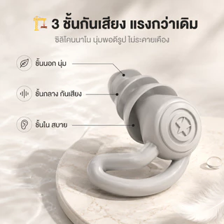 Earplugs ลดเสียง นุ่มใส่สบาย ที่อุดหู ที่อุดหูตอนนอน ที่อุดหูกันดัง เอียปลั๊กอุดหู อุดหูกันเสียง เอียร์ปลั๊ 2-in-1