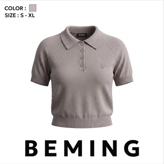 Bemingtop1109(S-XL)-BMG Classic Polo Shirt - เสื้อโปโลไหมพรมแขนสั้น ดีไซน์เรียบคลาสสิค