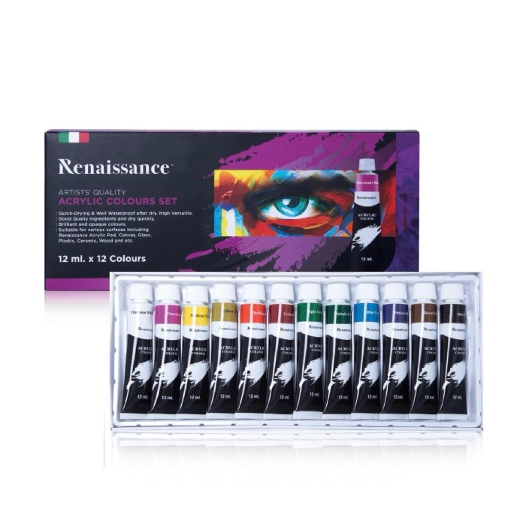 ชุดสีอะคริลิค Renaissance 12 ขนาด 12 มล.