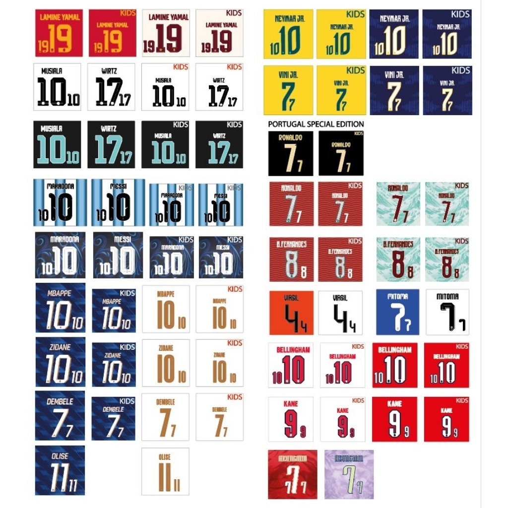 WORLD CUP 2026 National team เฟล็กซ์รีดเสื้อ เบอร์รีดเสื้อ ชื่อพร้อมเบอร์ ทีมชาติ 2026