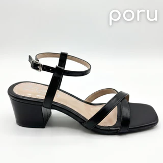 [ส่งฟรี]PORU รองเท้าส้นสูงผู้หญิง 1 นิ้วครึ่ง สายไขว้หน้า รัดข้อเท้า ปรับสายได้ ใส่ทำงาน ไปงานแต่ง