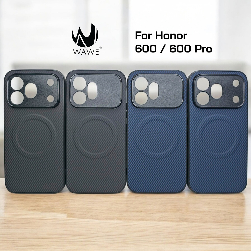 [ส่งจากกทม.] เคส Honor 600 / 600 Pro ลาย Carbon Fiber วัสดุ PC เกรดพรีเมี่ยม พร้อมกันรอยเลนส์กล้องหลังและวงแหวนแม่เหล็ก
