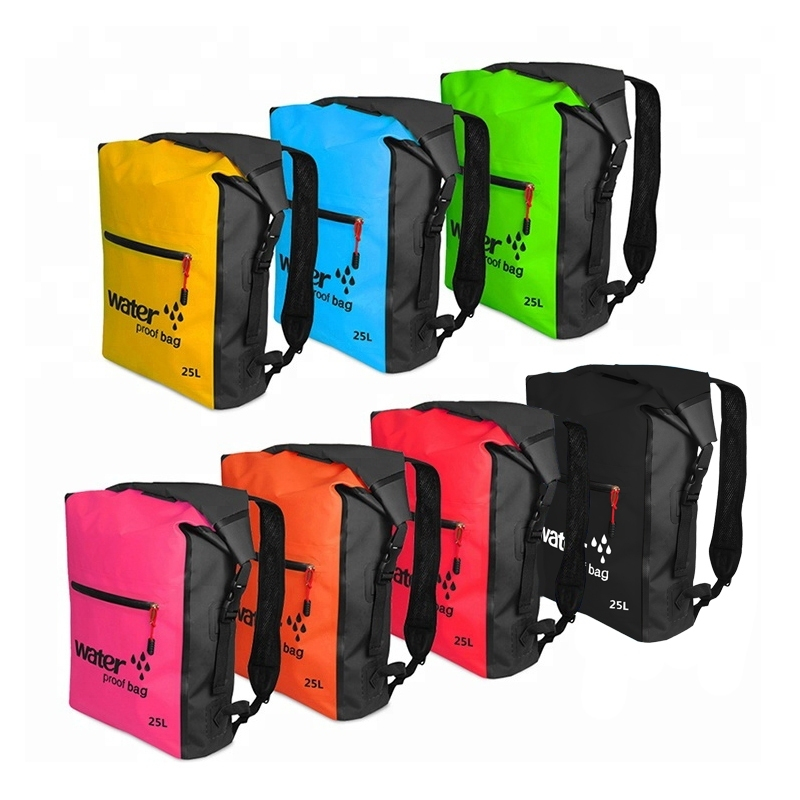 25L กันน้ำกลางแจ้ง Trekking Bag กระเป๋าล่องแก่งว่ายน้ำชายหาดจักรยานอุปกรณ์เสริม Ocean Pack