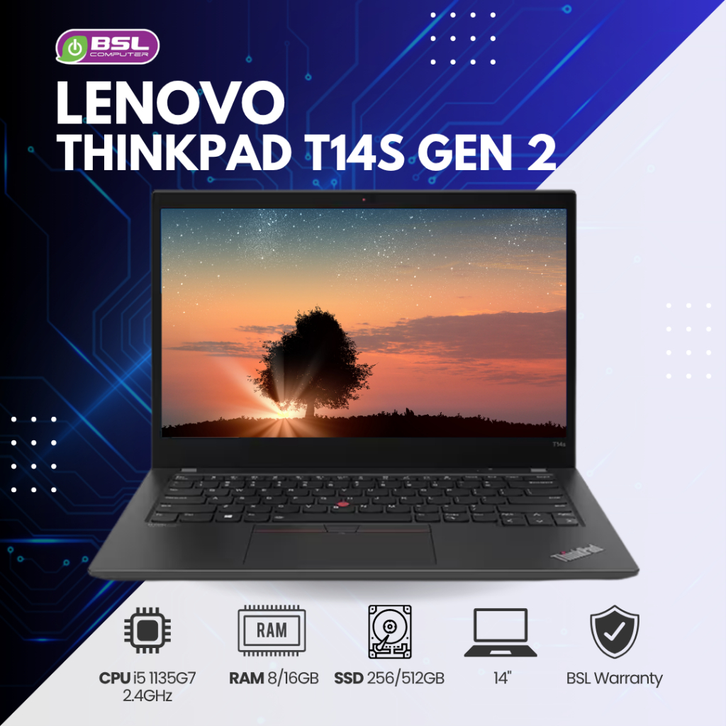 💻 Lenovo ThinkPad T14 Gen 2 / T14s Gen 2 | Intel Core i5 / i7 Gen 11 พร้อมใช้งาน เหมาะสำหรับคนทำงาน 