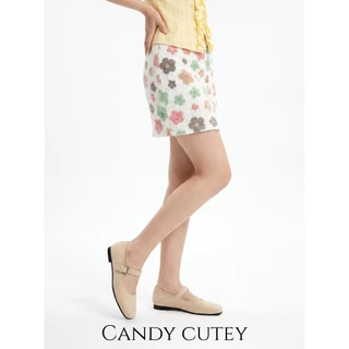 Candy Cutey รองเท้าแมรี่เจนสไตล์เกาหลี ผ้าซูเอดนุ่ม เบาะรองนุ่มสบาย ใส่สบายทั้งวัน สไตล์เรียบง่ายน่ารัก