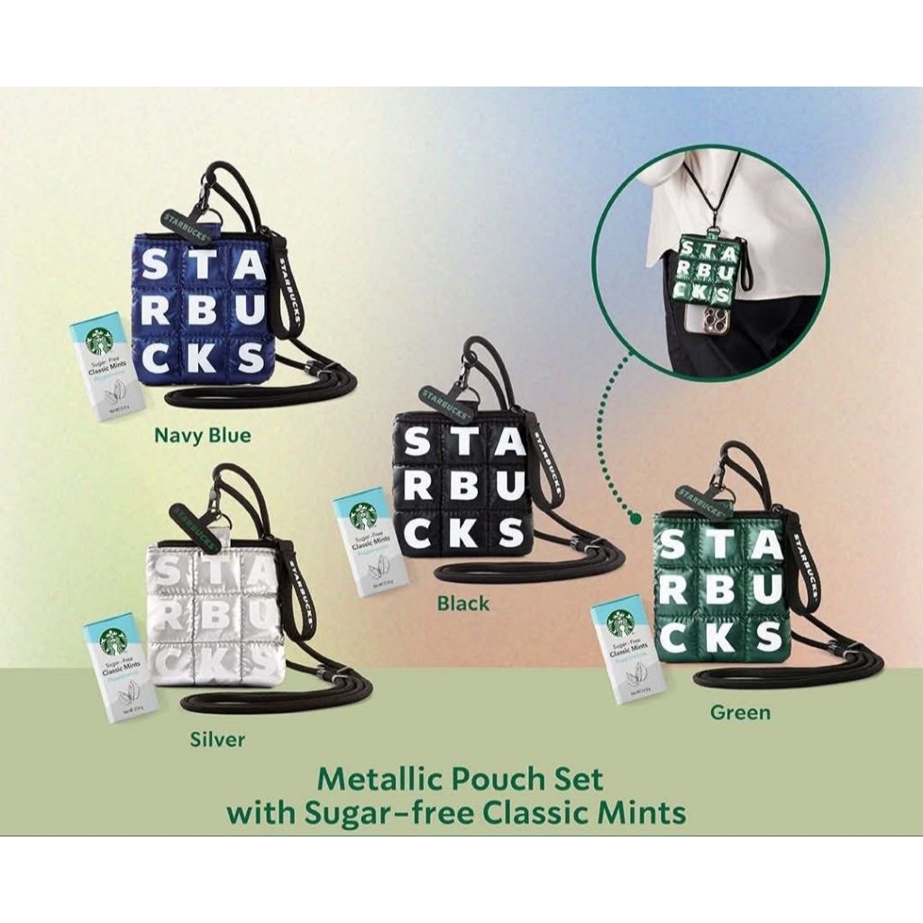 Starbucks Metallic Pouch Set with Sugar-Free Classic Mints
