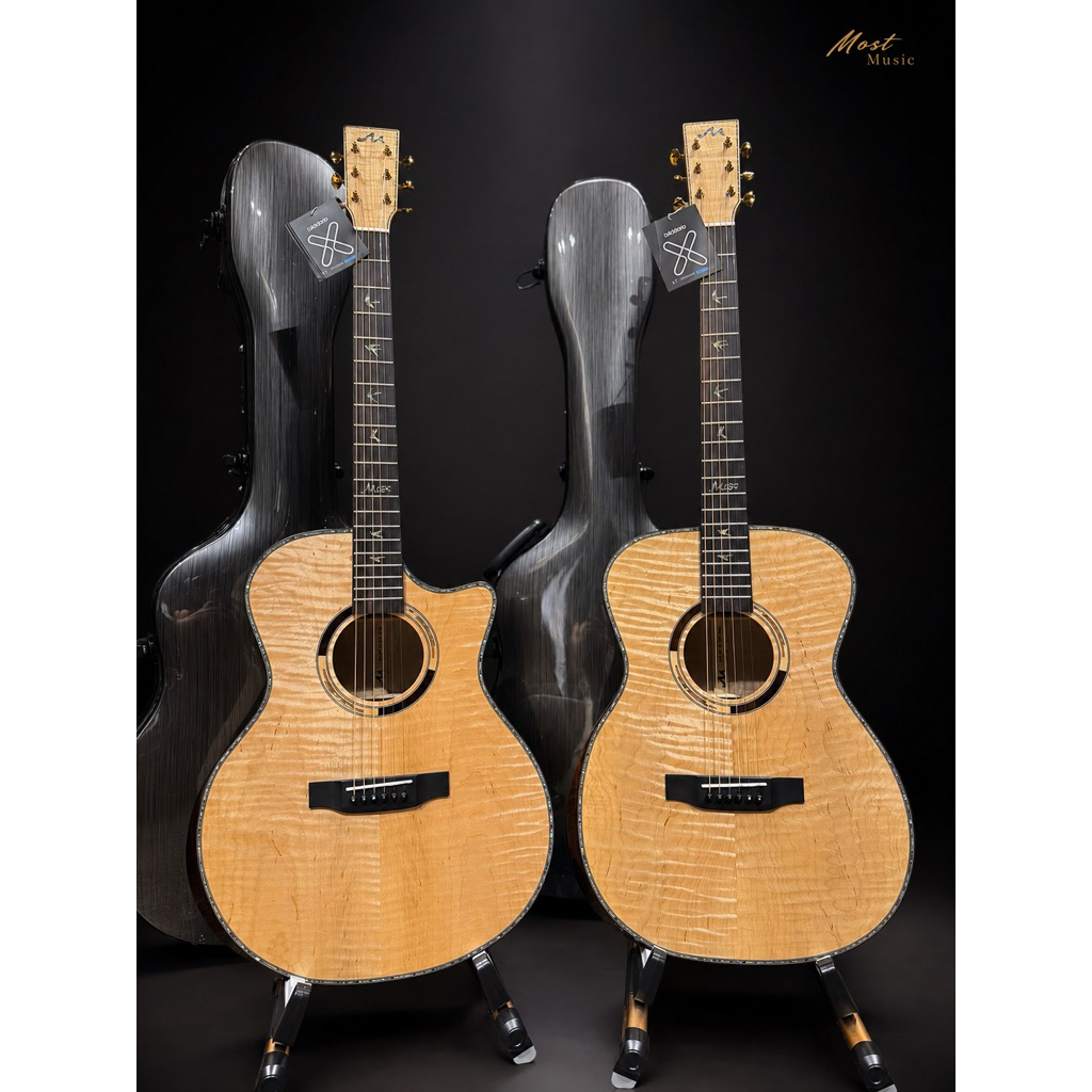 กีต้าร์โปร่ง Most M-Mp all solid maple Quilted-Flame Maple