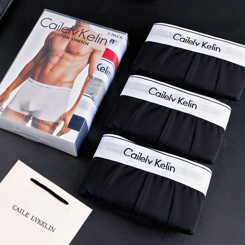 กางเกงในผู้ชาย แพ็ค 3 ชิ้น Clavin Klein Men's Underwear Cotton Stretch Trunks 3pack เนื้อผ้าฝ้ายใส่สบาย ของแท้100%