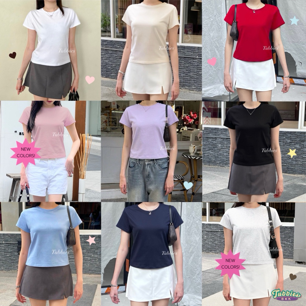 Tubbies | Daily Baby Tee เสื้อยืด เสื้อเบบี้ที เสื้อbaby tee ไซส์เล็ก-ใหญ่ สาวอวบใส่ได้ คอตตอน100% งานไทย💯คอกลม แขนสั้น