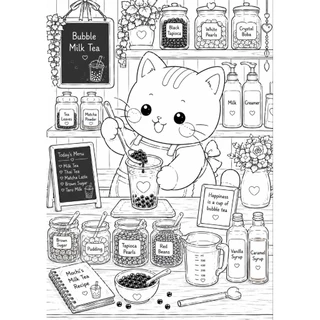 สมุดระบายสีสำหรับเด็ก วัยรุ่น ผู้ใหญ่ คาเฟ่ในฝันของเจ้าโมจิ
