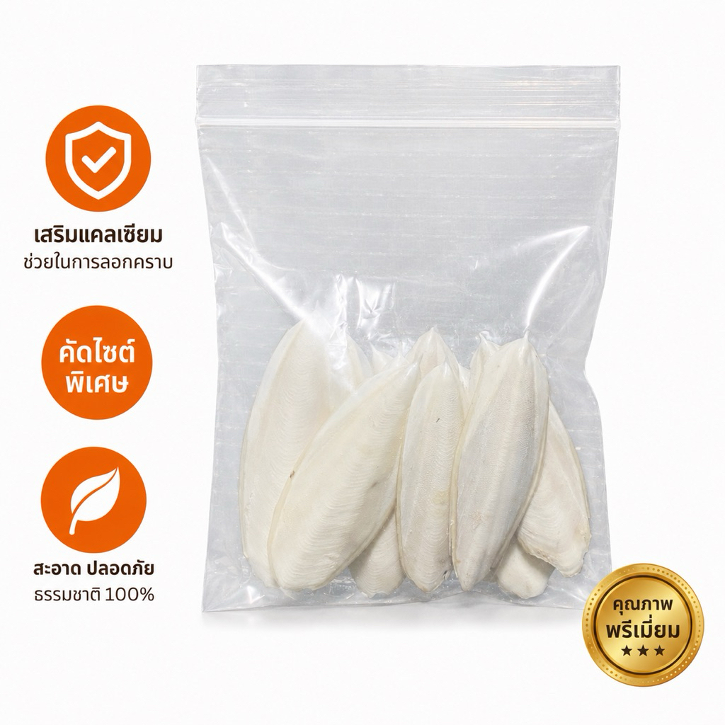 กระดองหมึกคัดพิเศษ สำหรับไอโซพอด isopod ลิ้นทะเล 10 ชิ้น