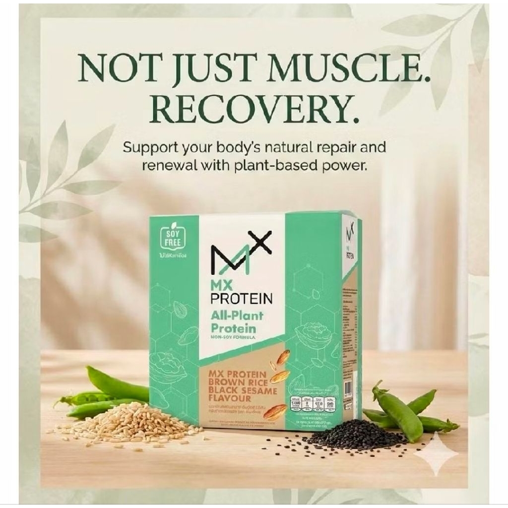 โปรตีนข้าวก้อง งาดำ MX PROTEIN All-Plant Protein NON-SOY FORMULA